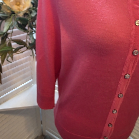Tory Burch Bright Pink Cardigan Sweater 1339 - Picture 3 of 5